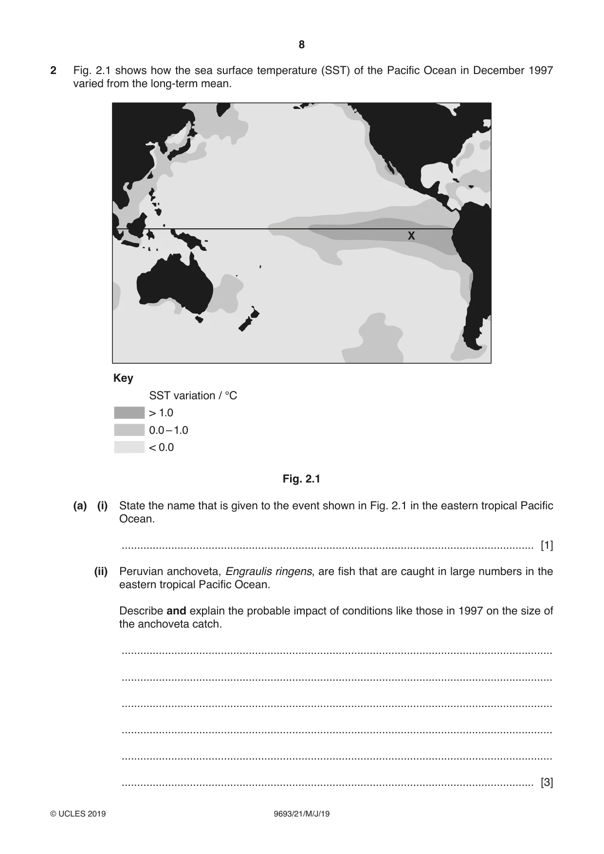 Cambridge A Level Marine Science 9693 2019 May/June Paper 2 · Variant 1 question paper, page 8 of 16