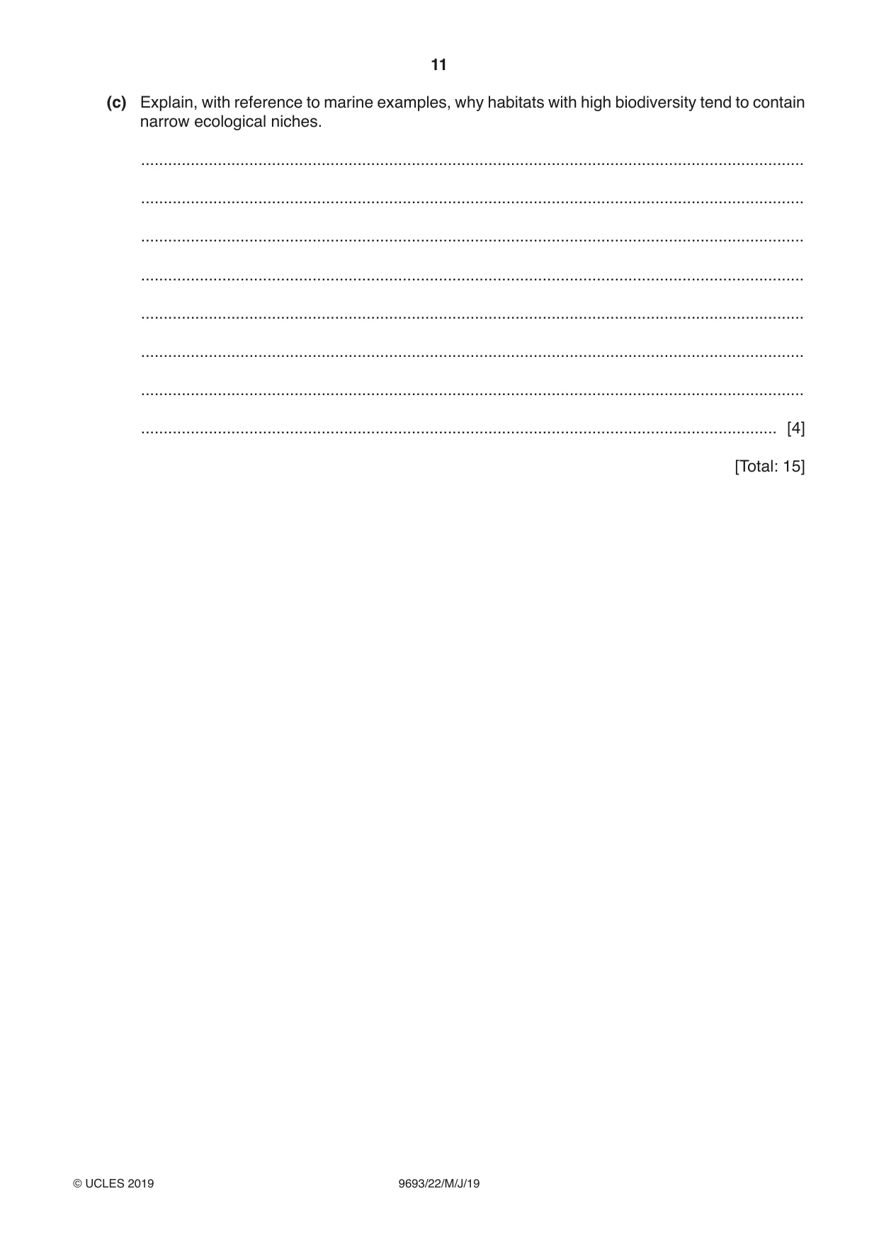 Cambridge A Level Marine Science 9693 2019 May/June Paper 2 · Variant 2 question paper, page 11 of 12