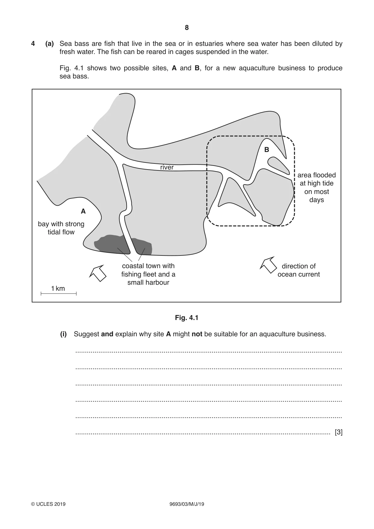 Cambridge A Level Marine Science 9693 2019 May/June Paper 3 · Variant 1 question paper, page 8 of 20