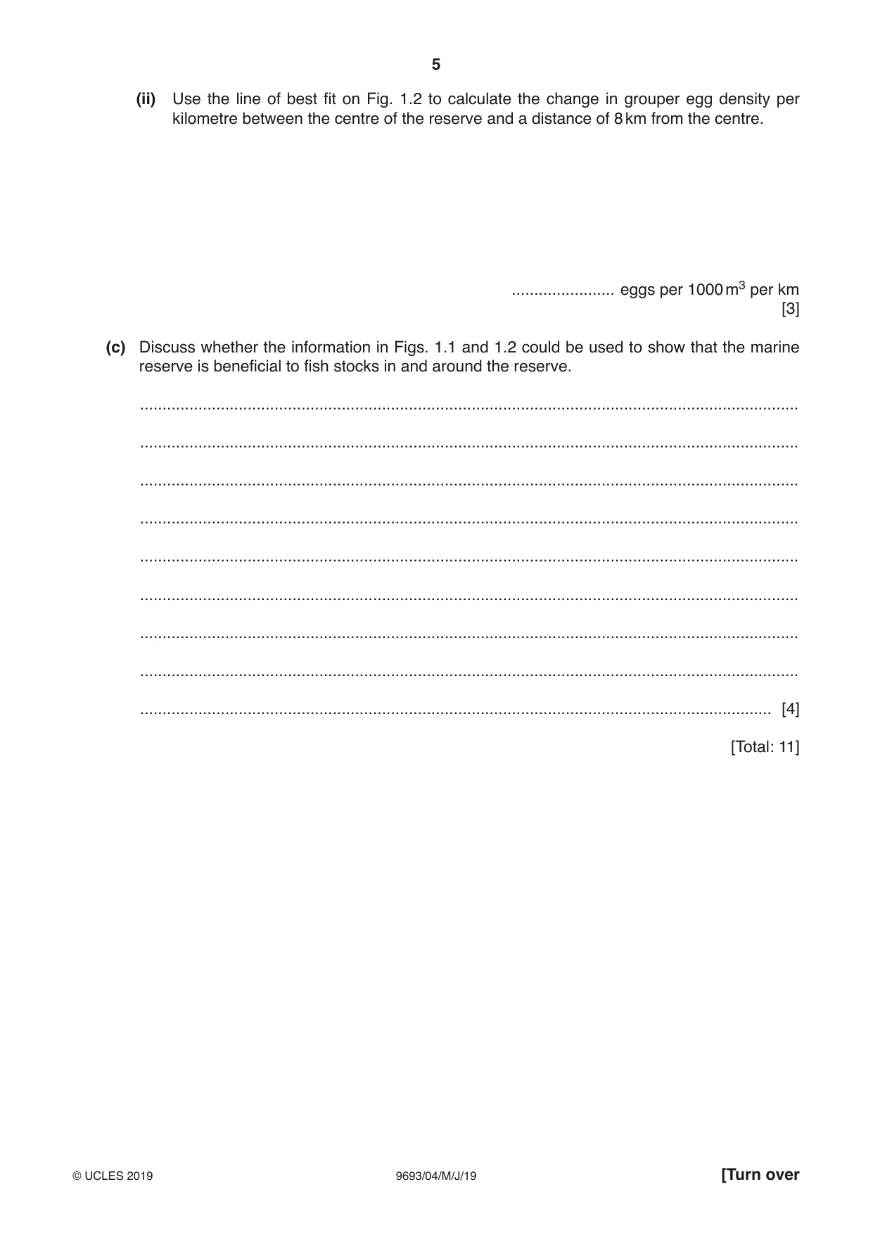 Cambridge A Level Marine Science 9693 2019 May/June Paper 4 · Variant 1 question paper, page 5 of 16