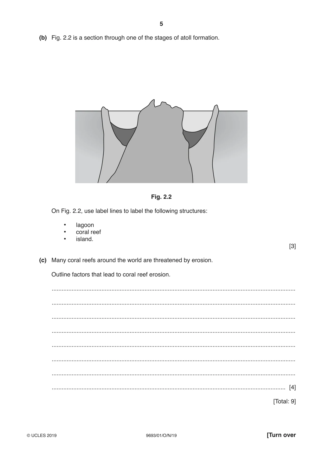 Cambridge A Level Marine Science 9693 2019 Oct/Nov Paper 1 · Variant 0 question paper, page 5 of 20