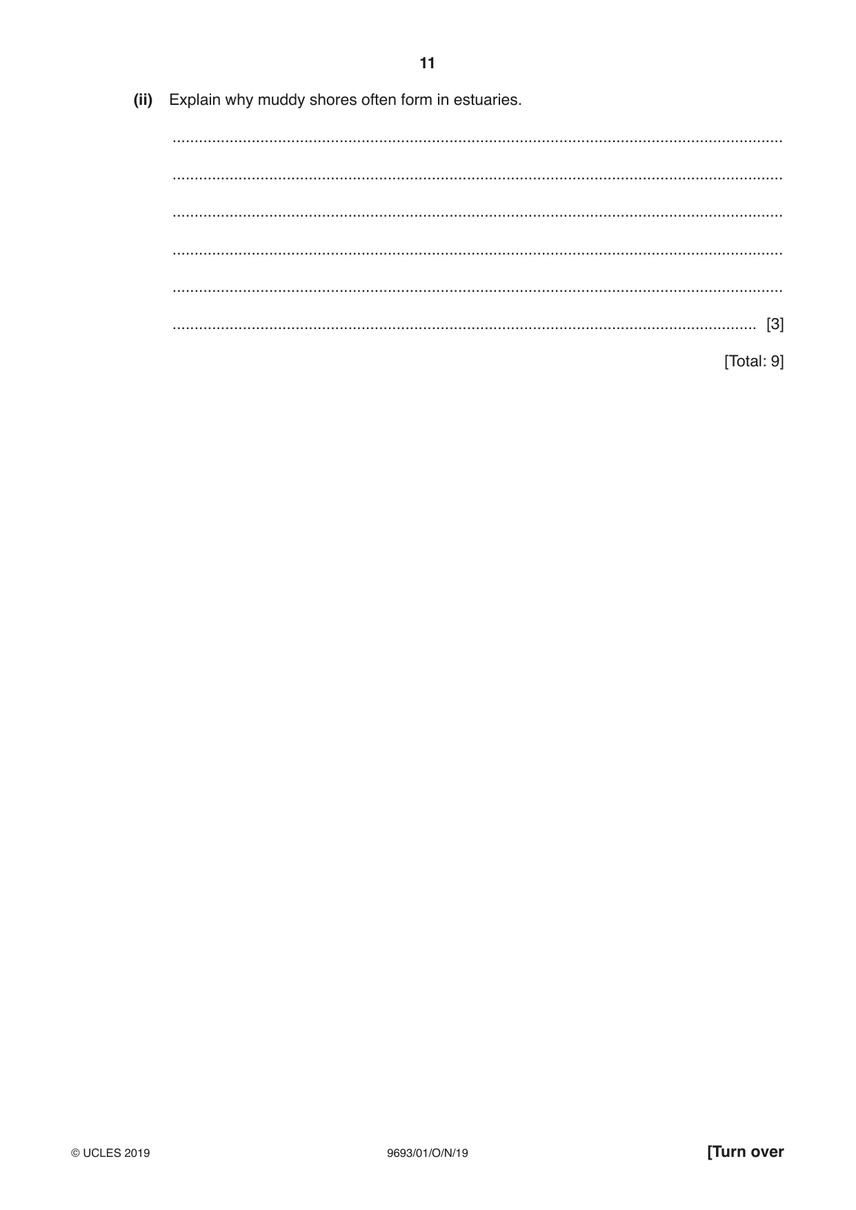Cambridge A Level Marine Science 9693 2019 Oct/Nov Paper 1 · Variant 0 question paper, page 11 of 20