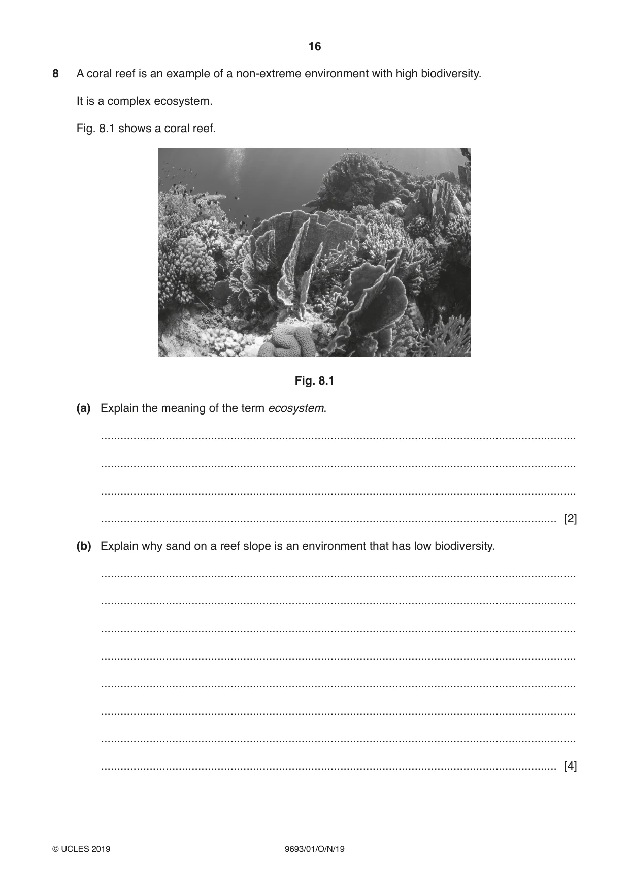 Cambridge A Level Marine Science 9693 2019 Oct/Nov Paper 1 · Variant 0 question paper, page 16 of 20
