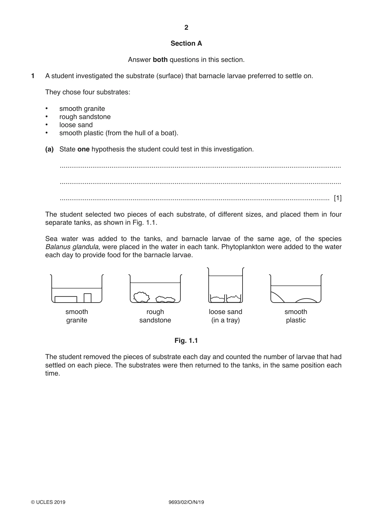 Cambridge A Level Marine Science 9693 2019 Oct/Nov Paper 2 · Variant 0 question paper, page 2 of 12