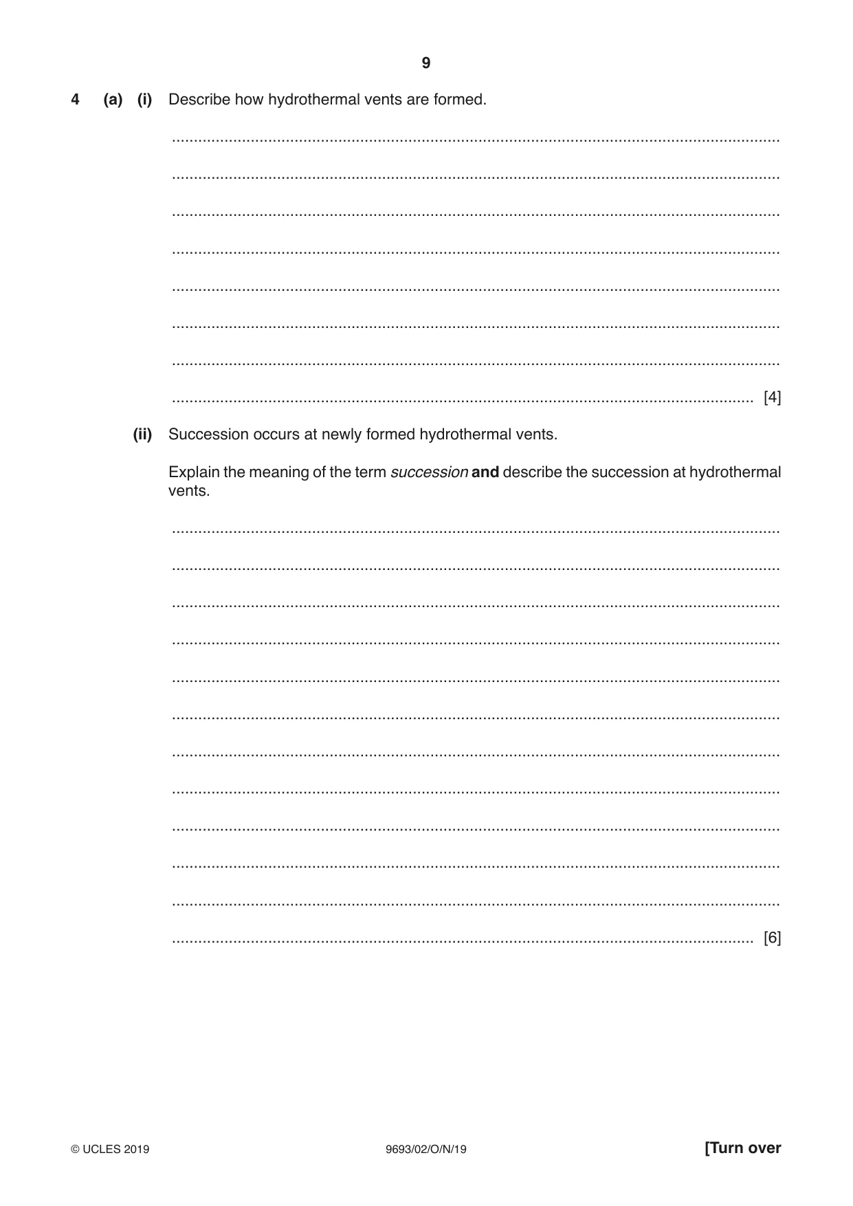 Cambridge A Level Marine Science 9693 2019 Oct/Nov Paper 2 · Variant 0 question paper, page 9 of 12