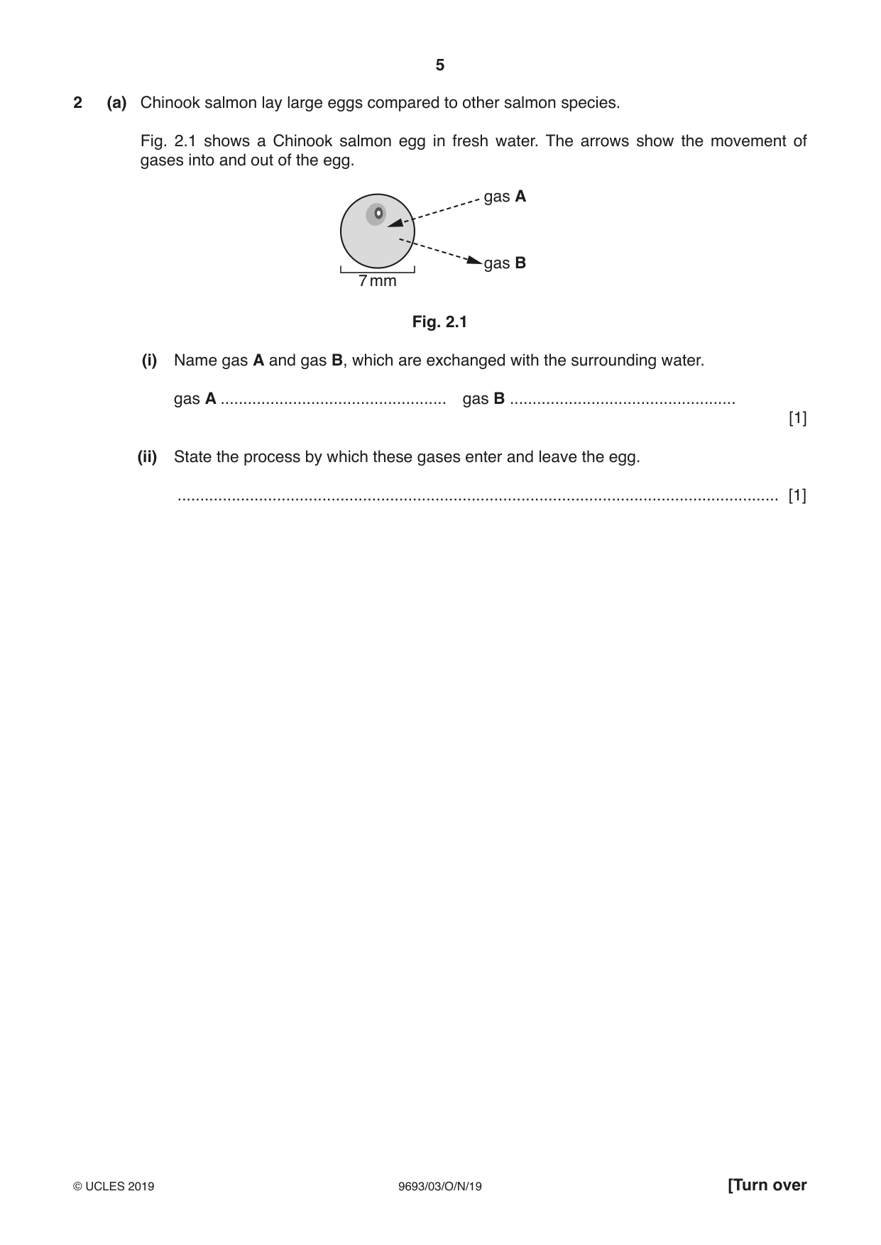 Cambridge A Level Marine Science 9693 2019 Oct/Nov Paper 3 · Variant 0 question paper, page 5 of 20