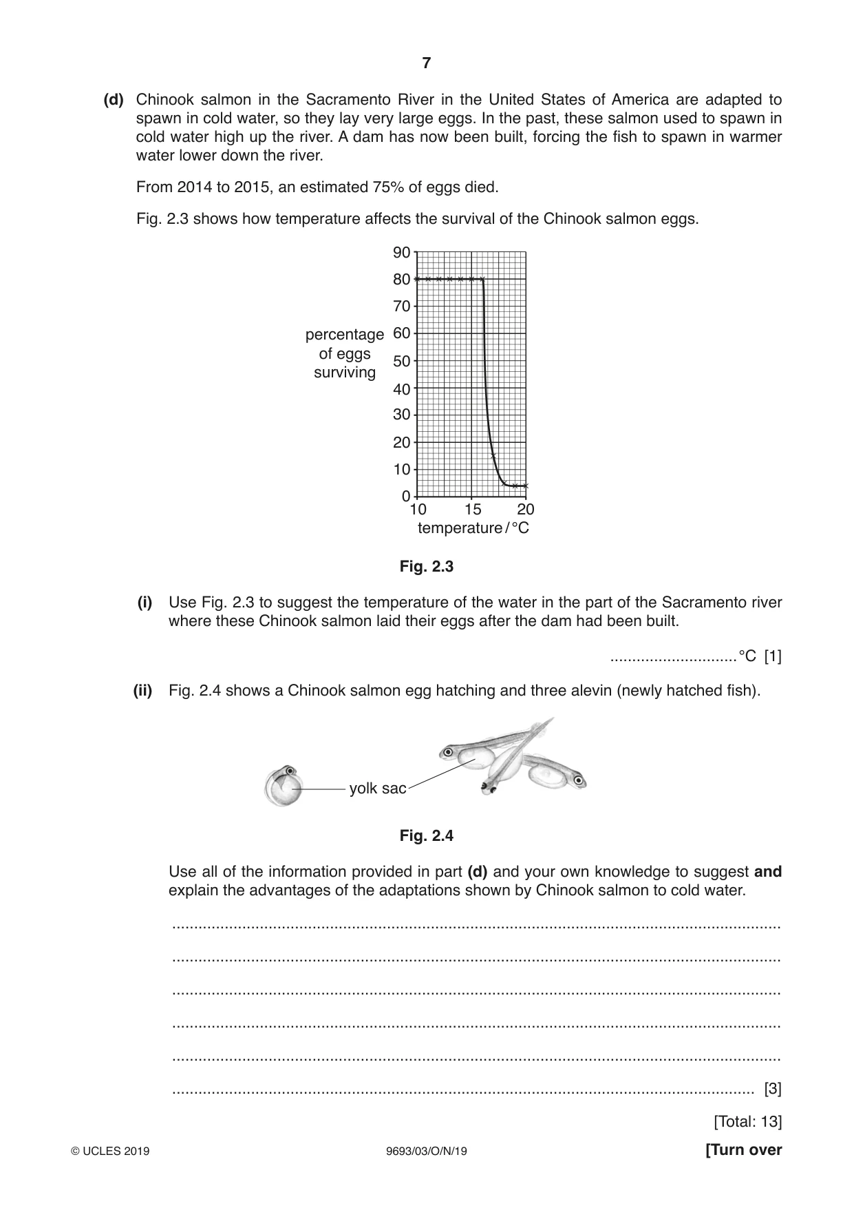 Cambridge A Level Marine Science 9693 2019 Oct/Nov Paper 3 · Variant 0 question paper, page 7 of 20