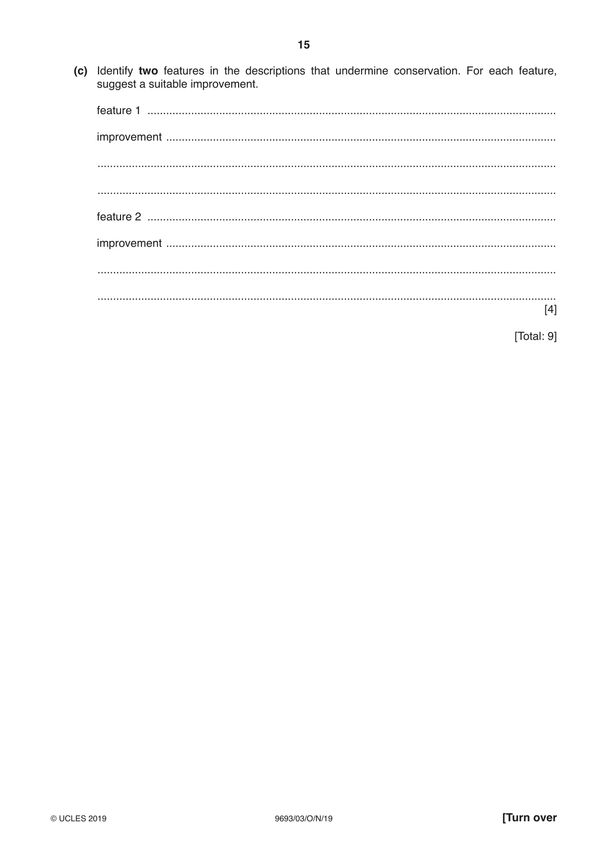 Cambridge A Level Marine Science 9693 2019 Oct/Nov Paper 3 · Variant 0 question paper, page 15 of 20