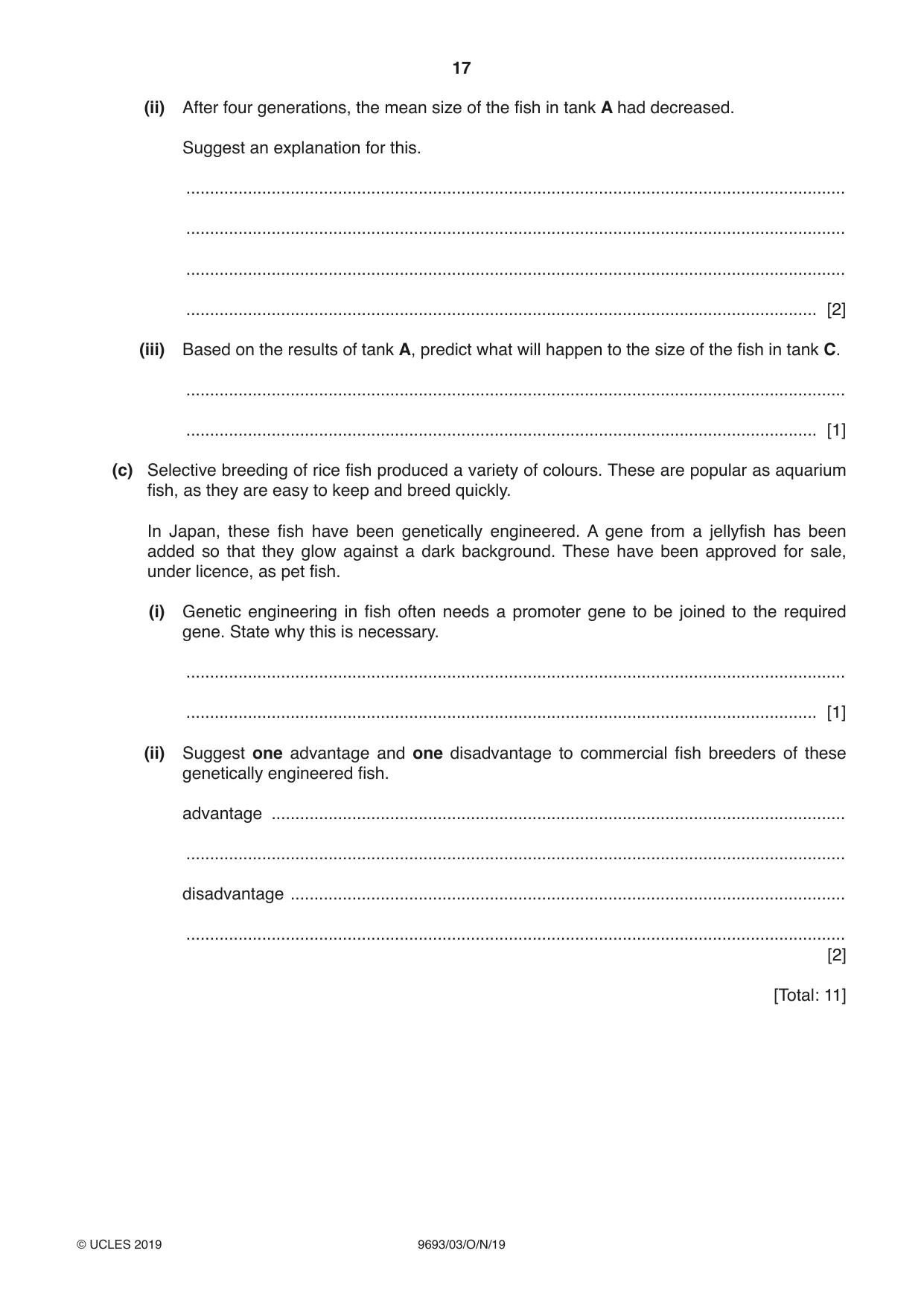 Cambridge A Level Marine Science 9693 2019 Oct/Nov Paper 3 · Variant 0 question paper, page 17 of 20