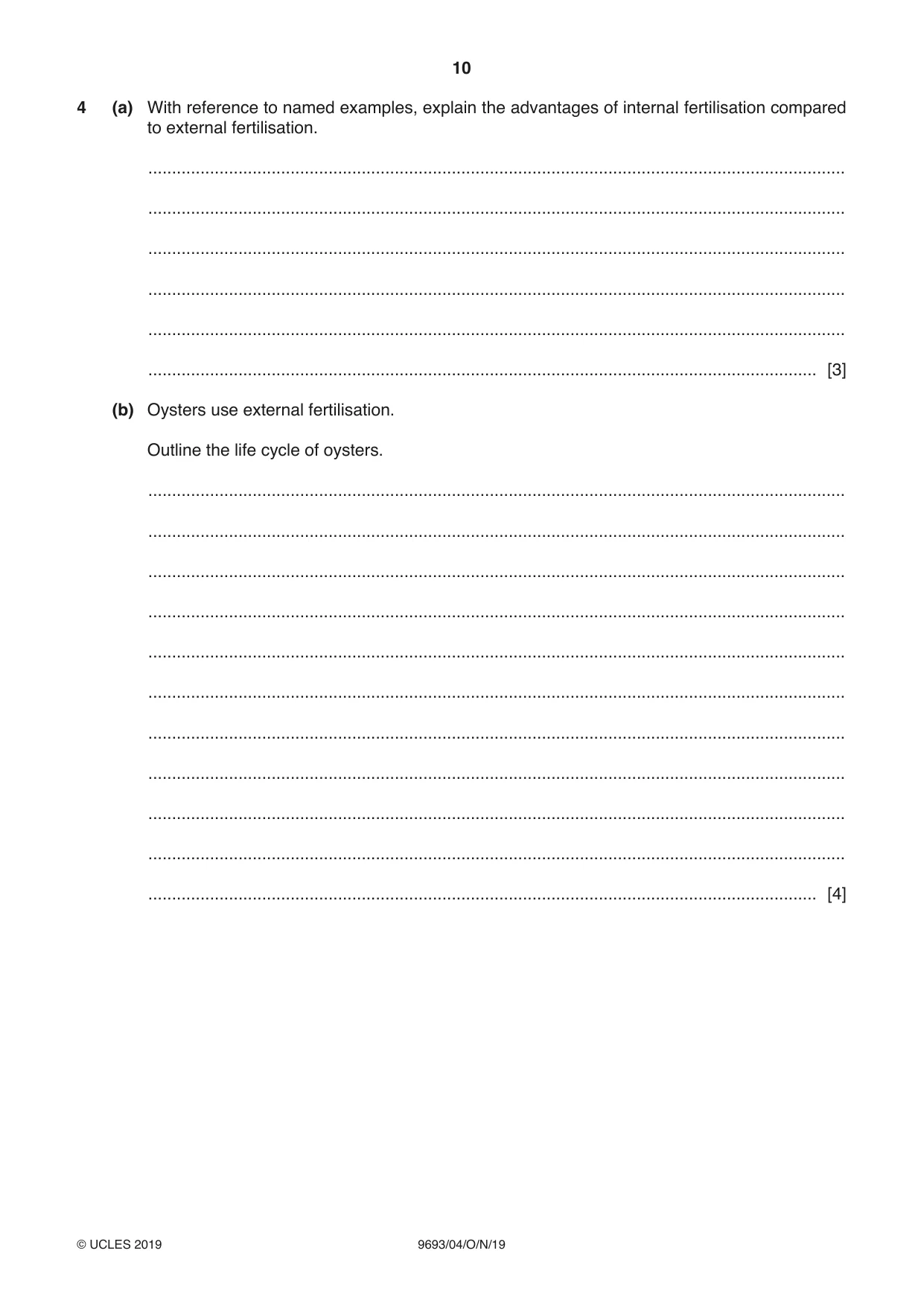 Cambridge A Level Marine Science 9693 2019 Oct/Nov Paper 4 · Variant 0 question paper, page 10 of 12