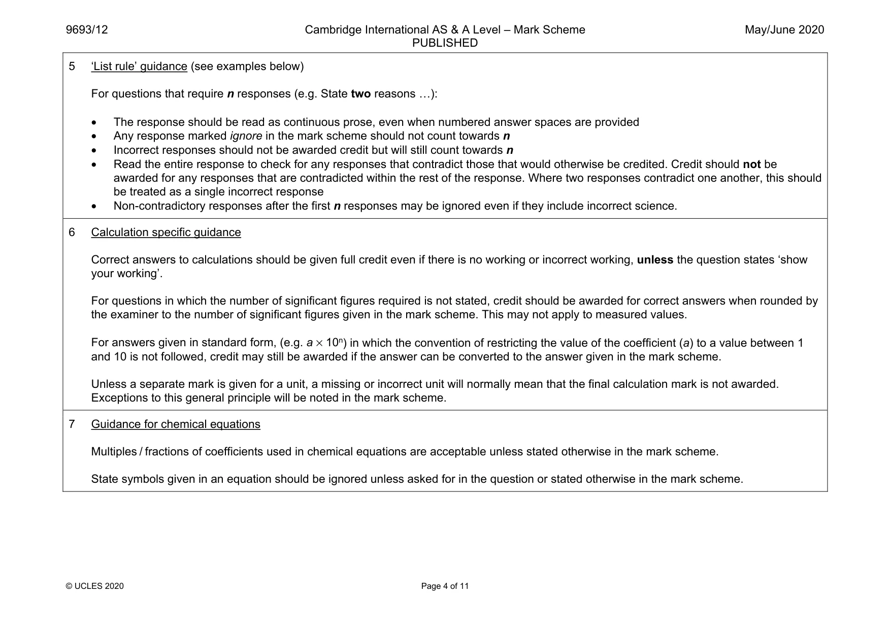 Mark scheme, page 4 of 11