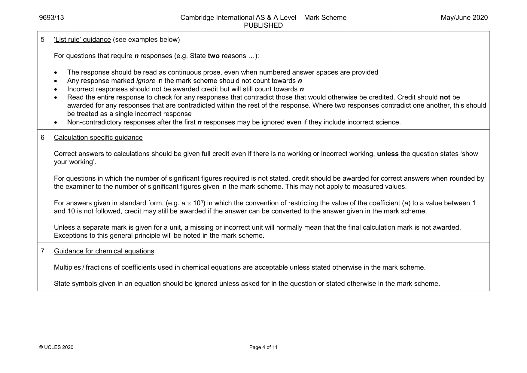 Mark scheme, page 4 of 11