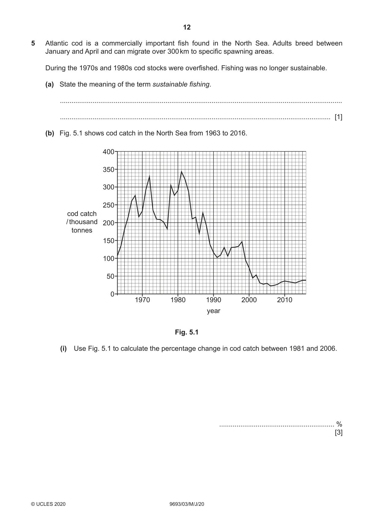 Cambridge A Level Marine Science 9693 2020 May/June Paper 3 · Variant 0 question paper, page 12 of 20