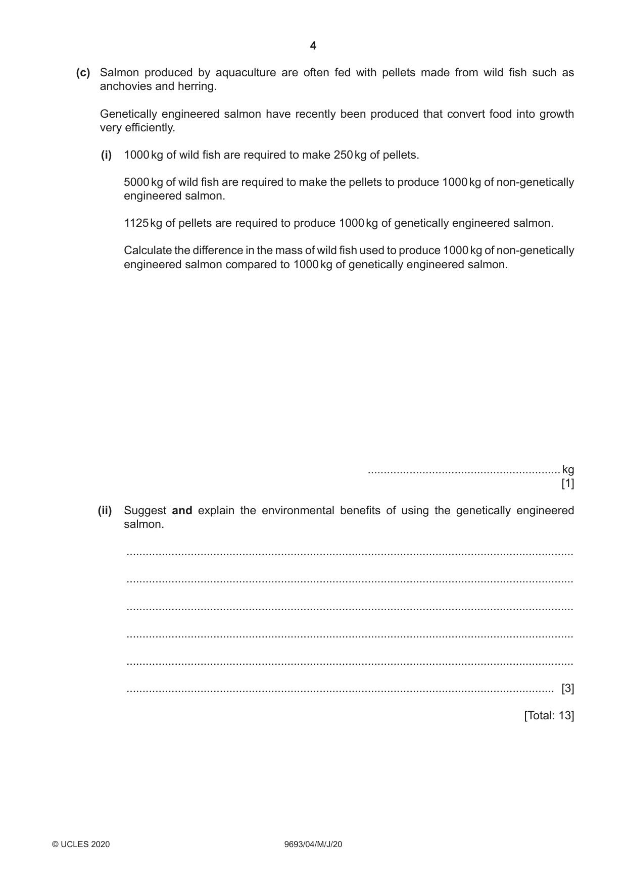 Cambridge A Level Marine Science 9693 2020 May/June Paper 4 · Variant 0 question paper, page 4 of 12