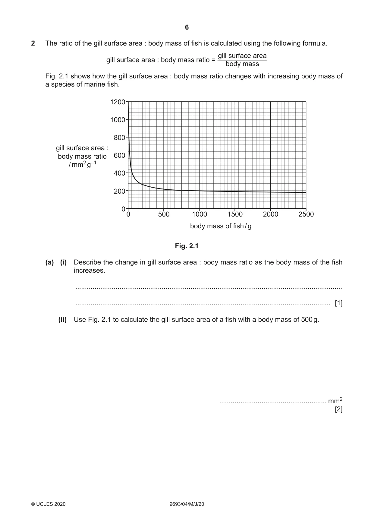 Cambridge A Level Marine Science 9693 2020 May/June Paper 4 · Variant 0 question paper, page 6 of 12