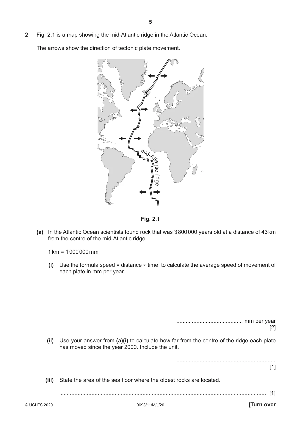 Cambridge A Level Marine Science 9693 2020 May/June Paper 1 · Variant 1 question paper, page 5 of 16