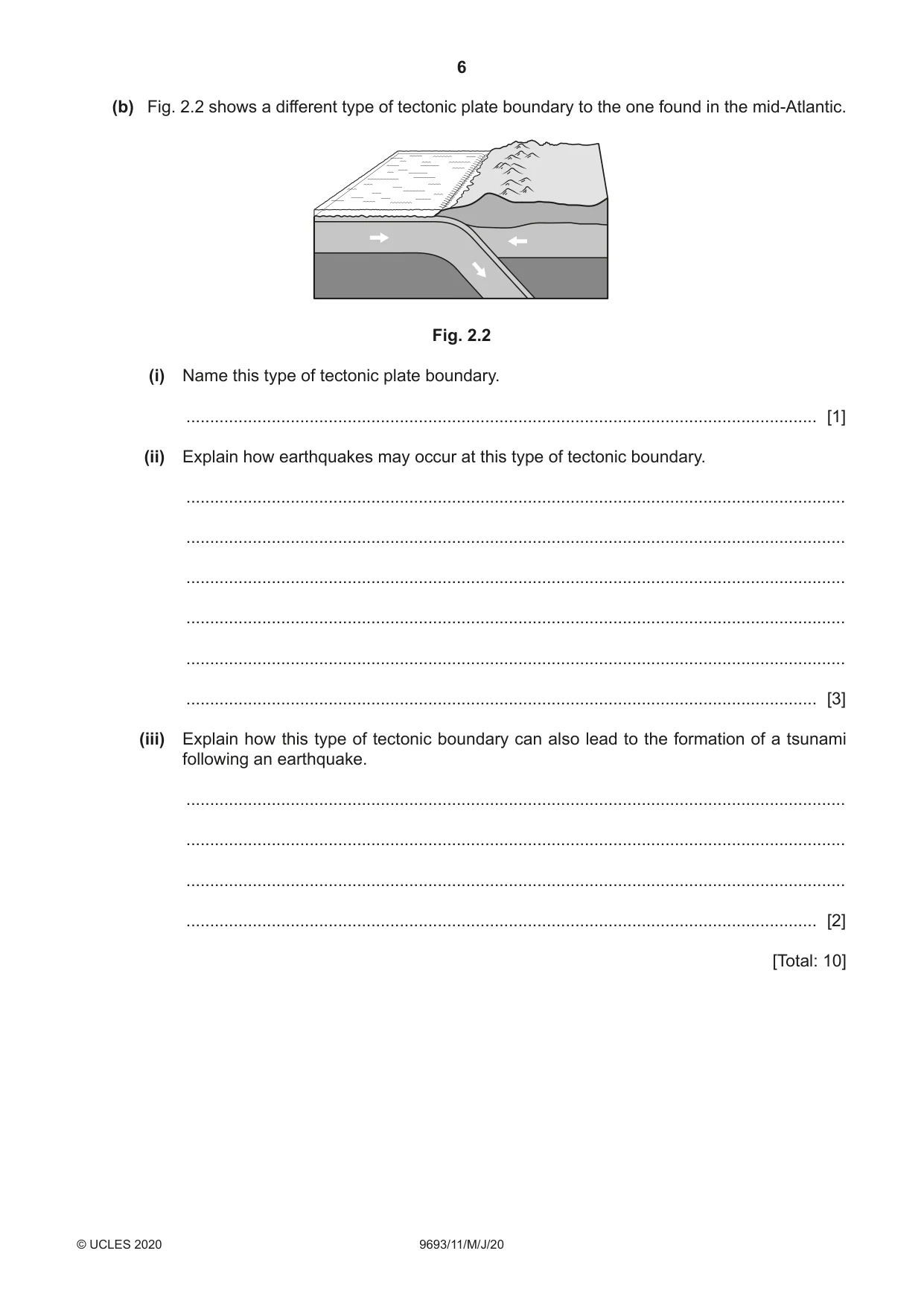Cambridge A Level Marine Science 9693 2020 May/June Paper 1 · Variant 1 question paper, page 6 of 16