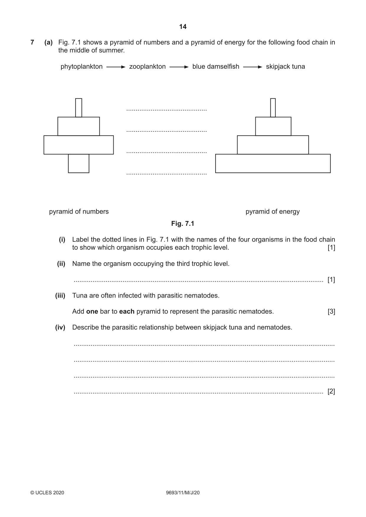 Cambridge A Level Marine Science 9693 2020 May/June Paper 1 · Variant 1 question paper, page 14 of 16