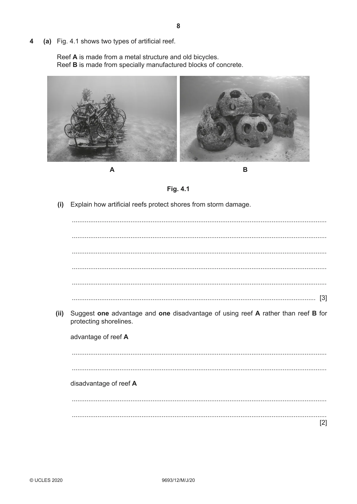 Cambridge A Level Marine Science 9693 2020 May/June Paper 1 · Variant 2 question paper, page 8 of 20