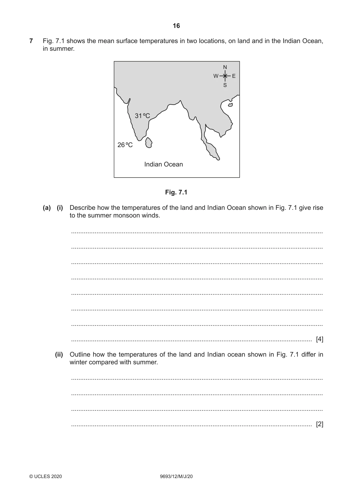 Cambridge A Level Marine Science 9693 2020 May/June Paper 1 · Variant 2 question paper, page 16 of 20