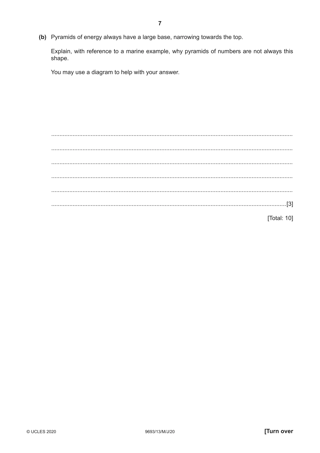 Cambridge A Level Marine Science 9693 2020 May/June Paper 1 · Variant 3 question paper, page 7 of 20