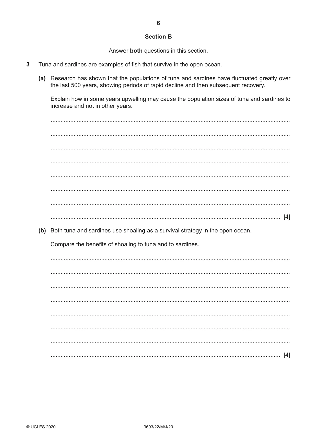 Cambridge A Level Marine Science 9693 2020 May/June Paper 2 · Variant 2 question paper, page 6 of 12