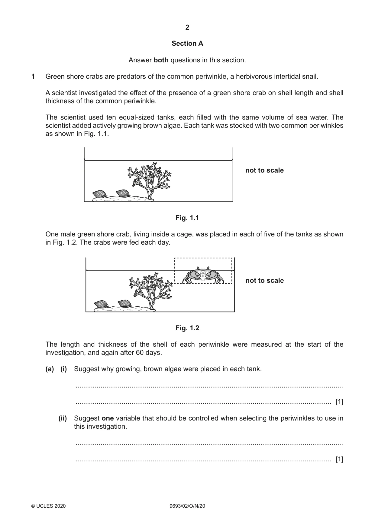 Cambridge A Level Marine Science 9693 2020 Oct/Nov Paper 2 · Variant 0 question paper, page 2 of 12