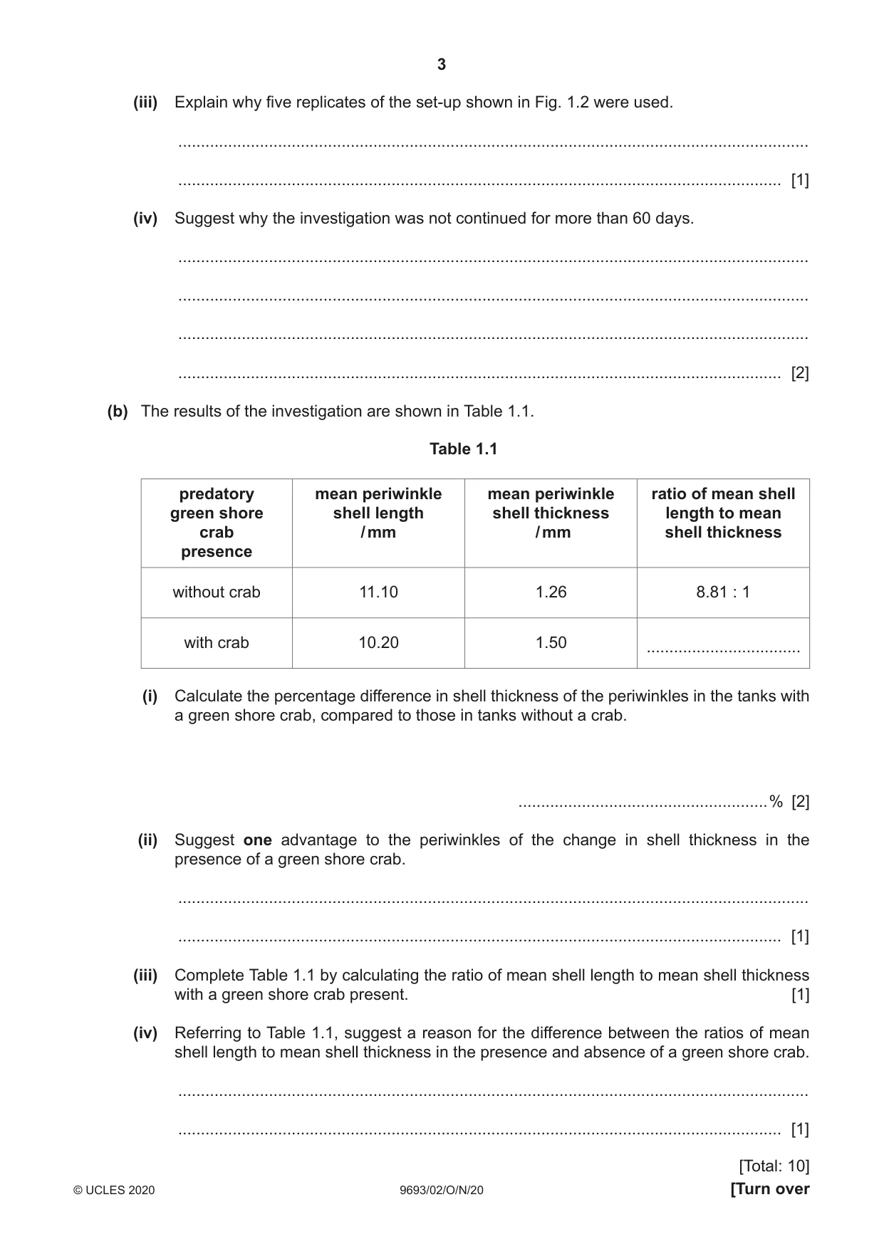 Cambridge A Level Marine Science 9693 2020 Oct/Nov Paper 2 · Variant 0 question paper, page 3 of 12