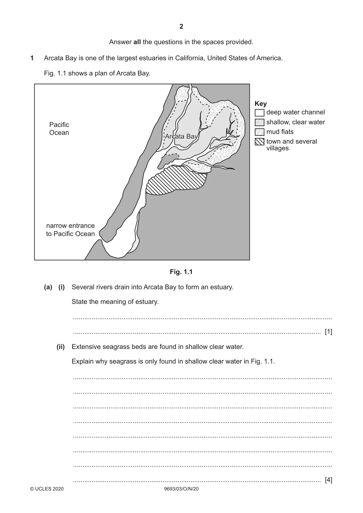 Cambridge A Level Marine Science 9693 2020 Oct/Nov Paper 3 · Variant 0 question paper, page 2 of 20