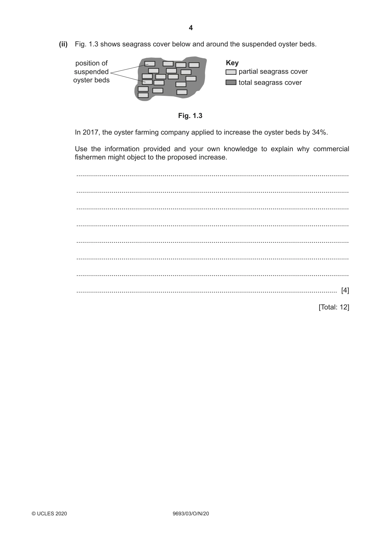 Cambridge A Level Marine Science 9693 2020 Oct/Nov Paper 3 · Variant 0 question paper, page 4 of 20