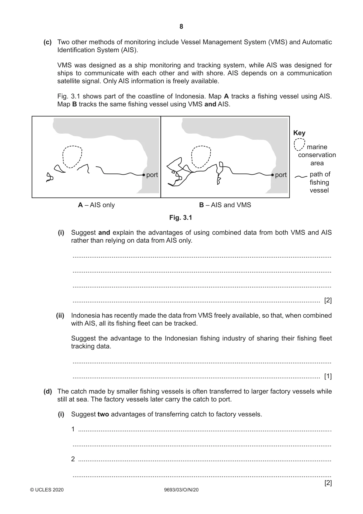 Cambridge A Level Marine Science 9693 2020 Oct/Nov Paper 3 · Variant 0 question paper, page 8 of 20