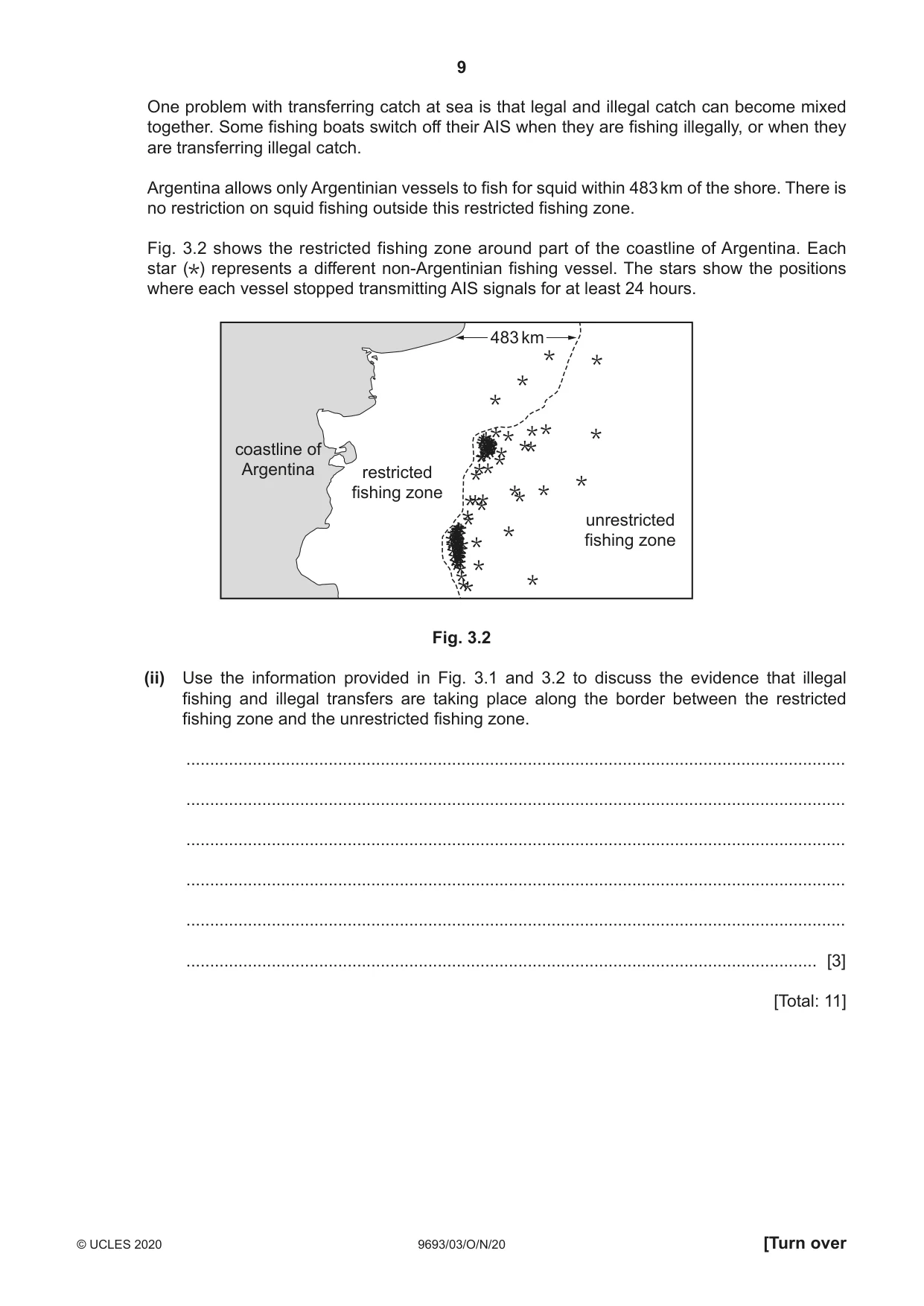 Cambridge A Level Marine Science 9693 2020 Oct/Nov Paper 3 · Variant 0 question paper, page 9 of 20