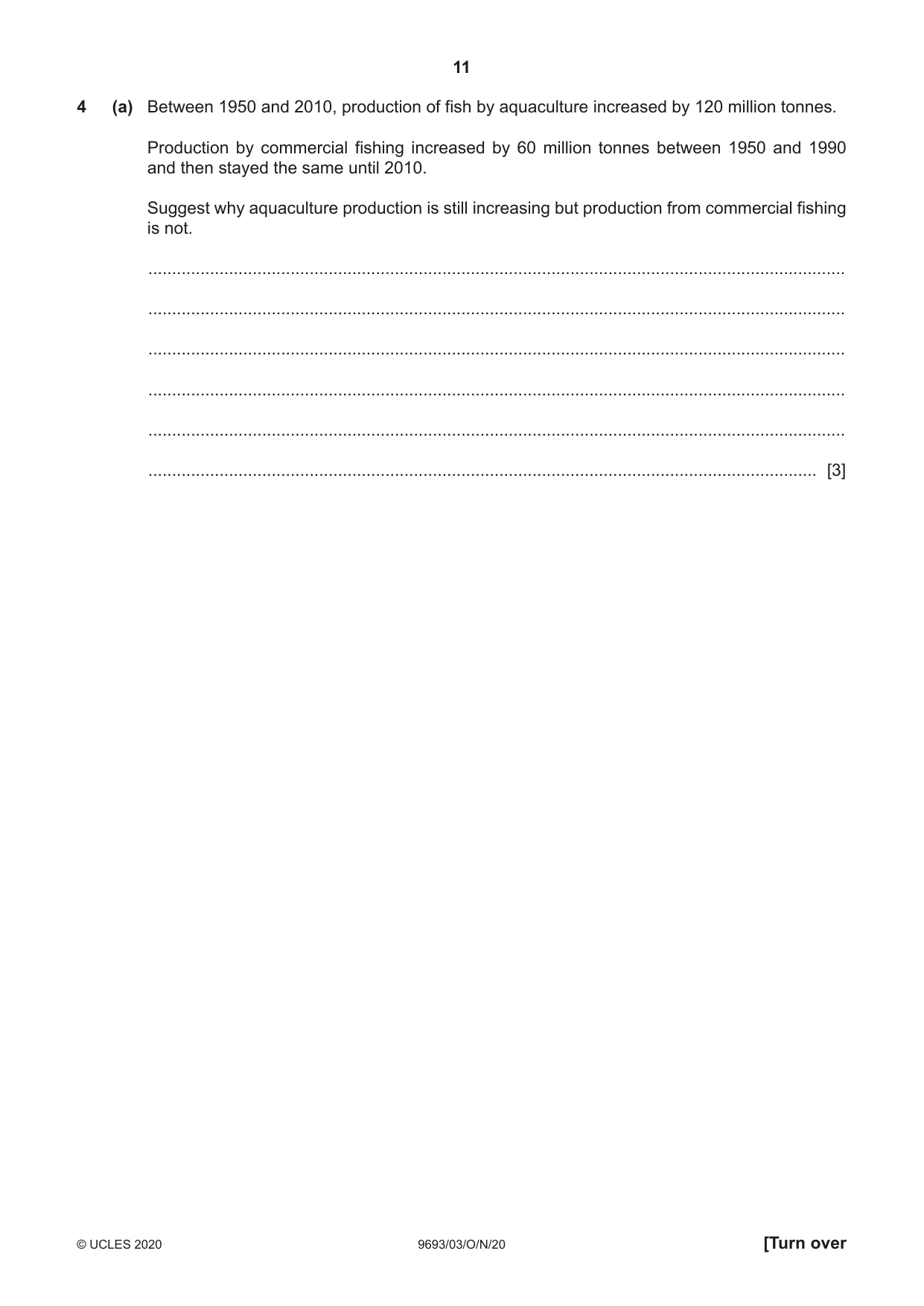 Cambridge A Level Marine Science 9693 2020 Oct/Nov Paper 3 · Variant 0 question paper, page 11 of 20