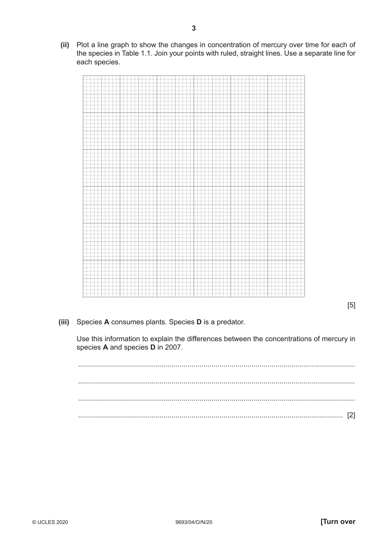 Cambridge A Level Marine Science 9693 2020 Oct/Nov Paper 4 · Variant 0 question paper, page 3 of 12