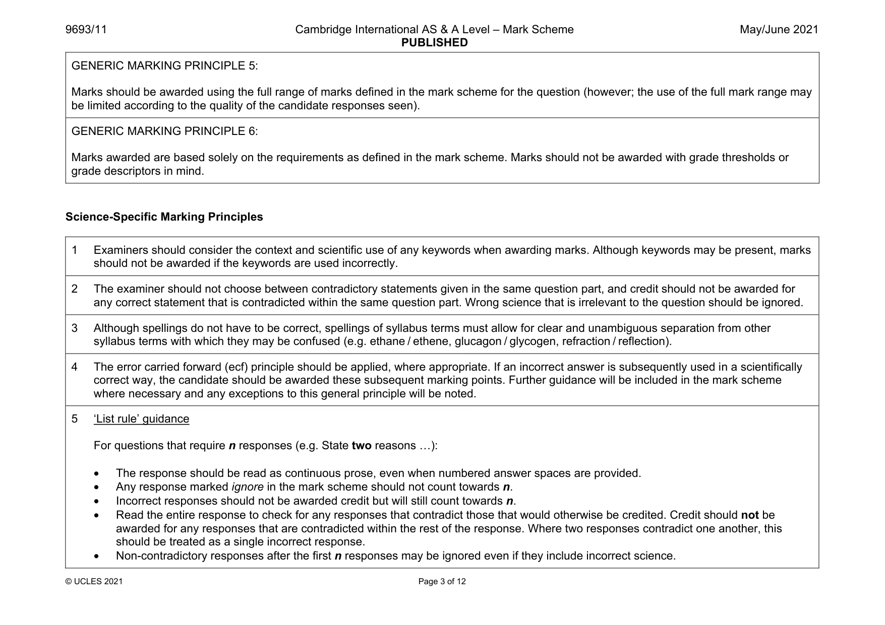 Mark scheme, page 3 of 12