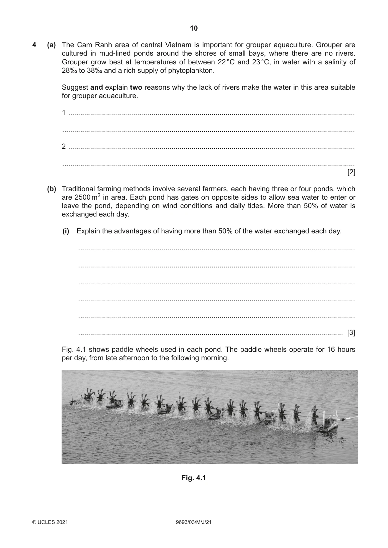 Cambridge A Level Marine Science 9693 2021 May/June Paper 3 · Variant 0 question paper, page 10 of 20