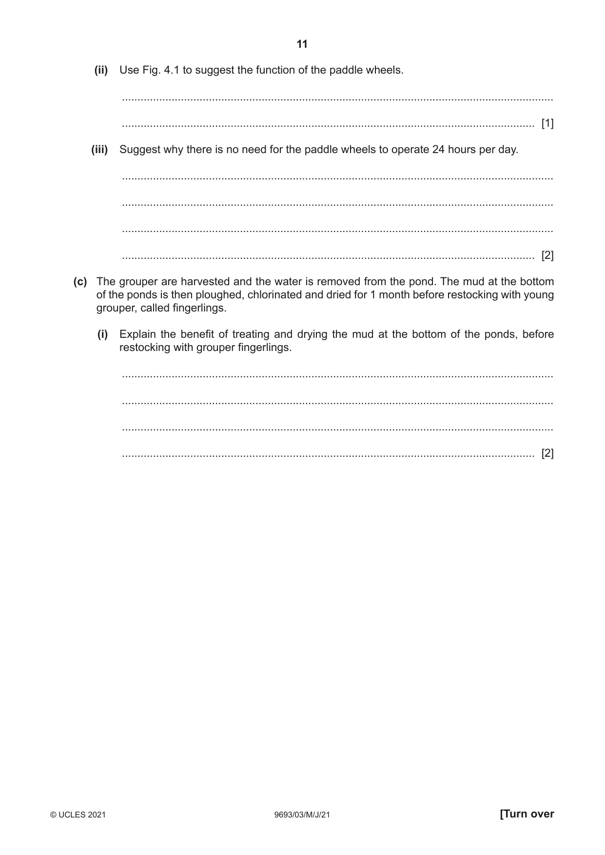 Cambridge A Level Marine Science 9693 2021 May/June Paper 3 · Variant 0 question paper, page 11 of 20