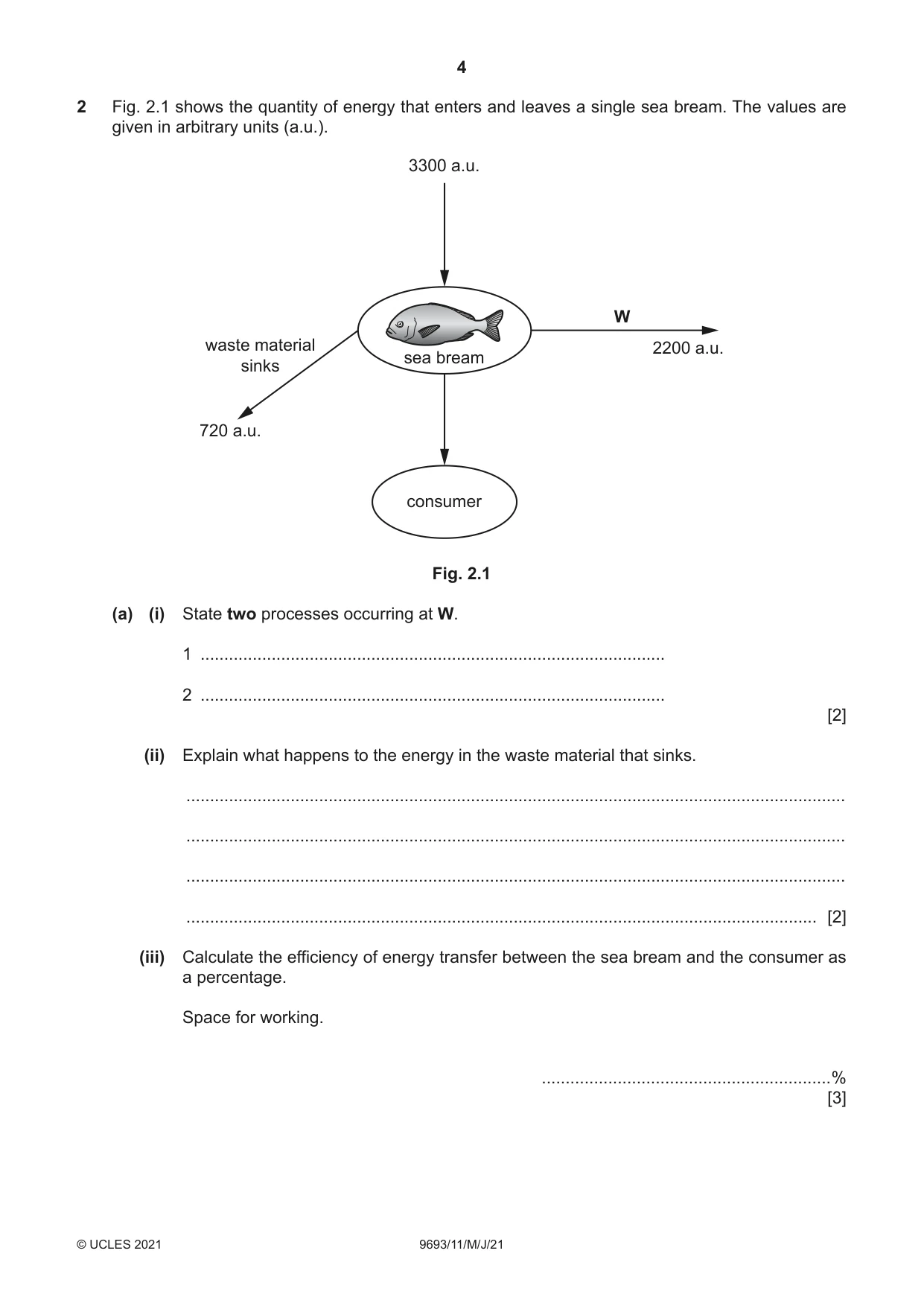 Cambridge A Level Marine Science 9693 2021 May/June Paper 1 · Variant 1 question paper, page 4 of 16