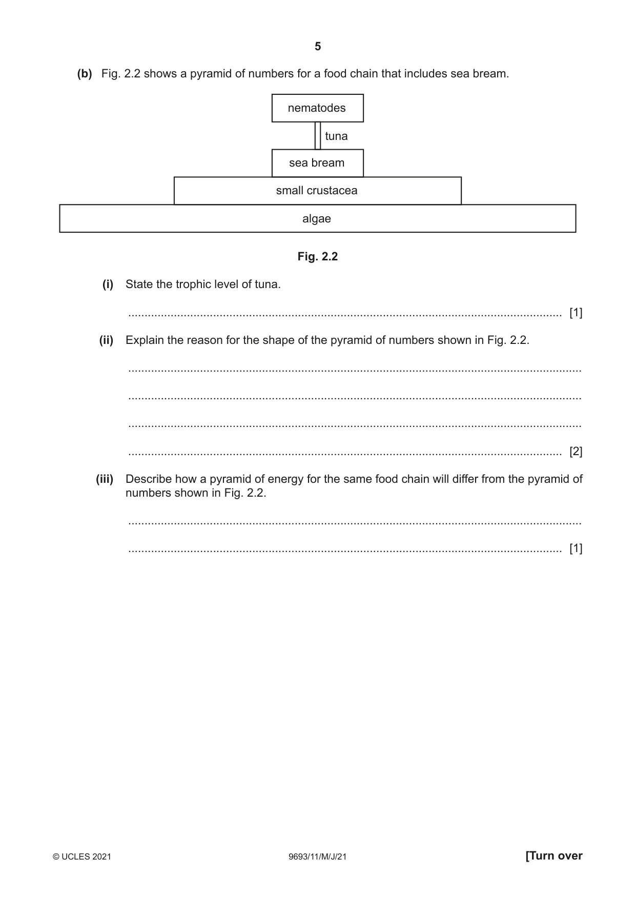 Cambridge A Level Marine Science 9693 2021 May/June Paper 1 · Variant 1 question paper, page 5 of 16