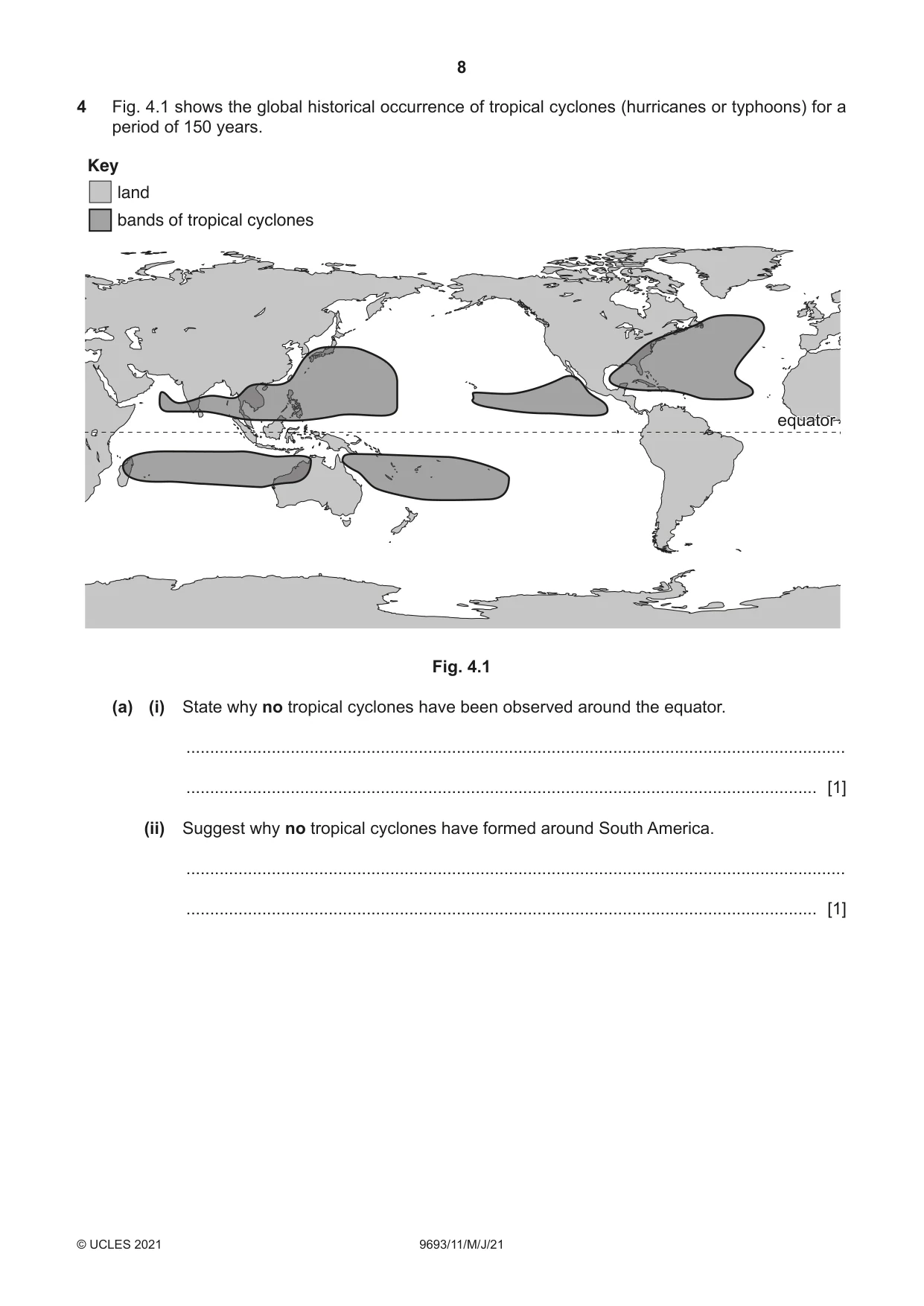 Cambridge A Level Marine Science 9693 2021 May/June Paper 1 · Variant 1 question paper, page 8 of 16