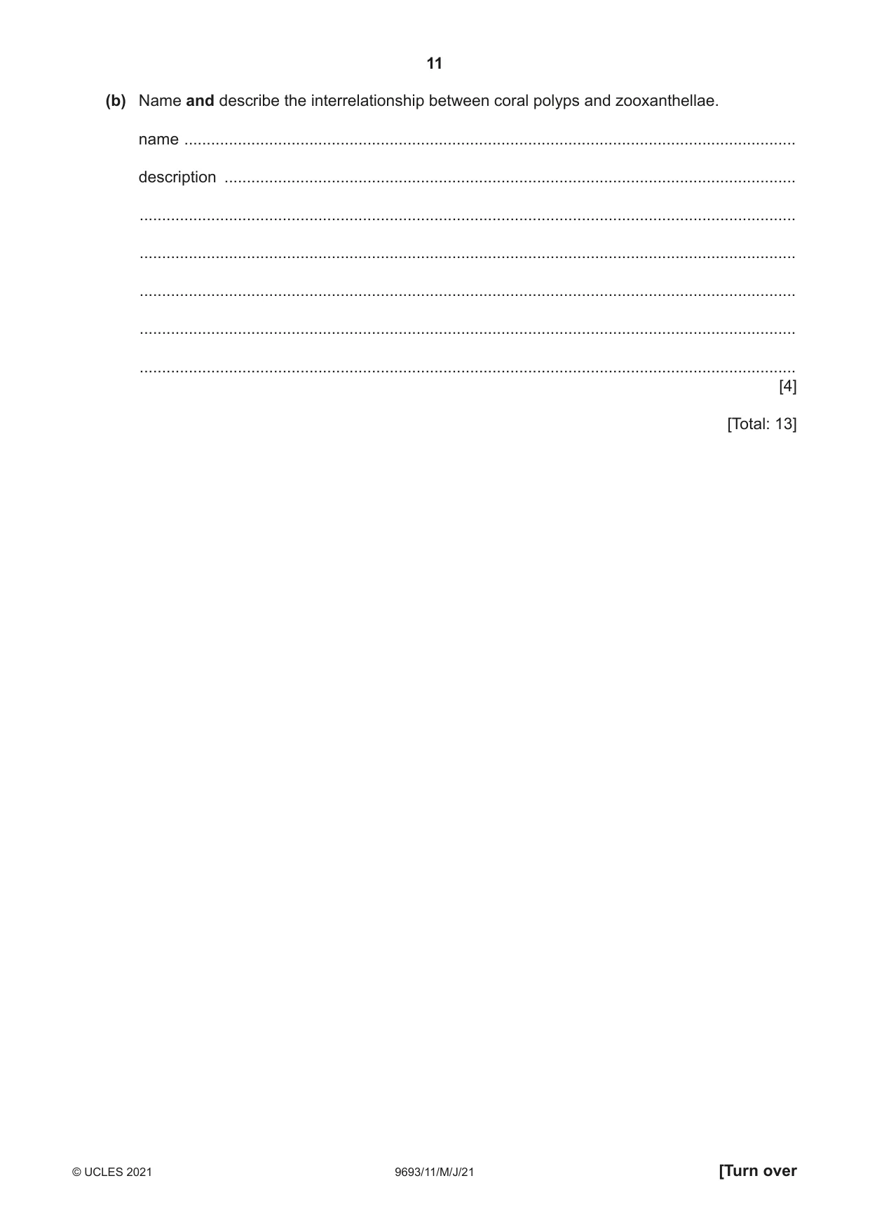 Cambridge A Level Marine Science 9693 2021 May/June Paper 1 · Variant 1 question paper, page 11 of 16