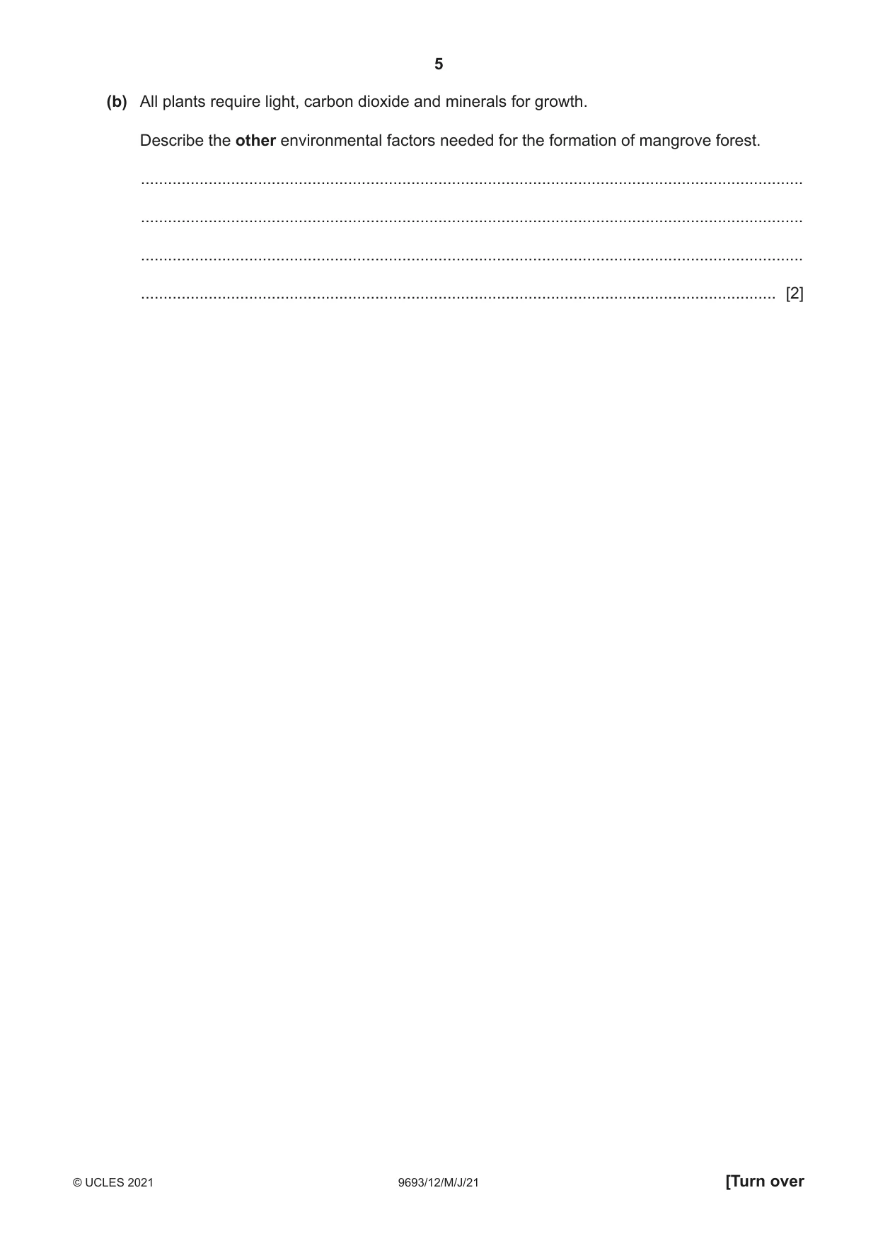 Cambridge A Level Marine Science 9693 2021 May/June Paper 1 · Variant 2 question paper, page 5 of 16