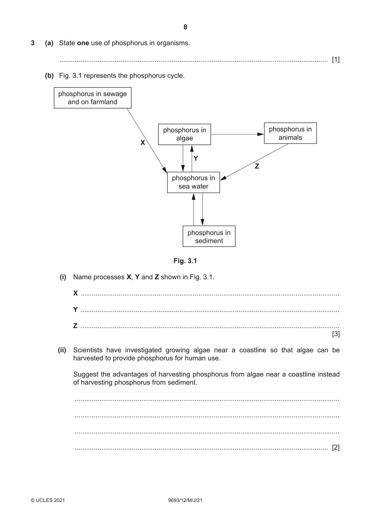 Cambridge A Level Marine Science 9693 2021 May/June Paper 1 · Variant 2 question paper, page 8 of 16