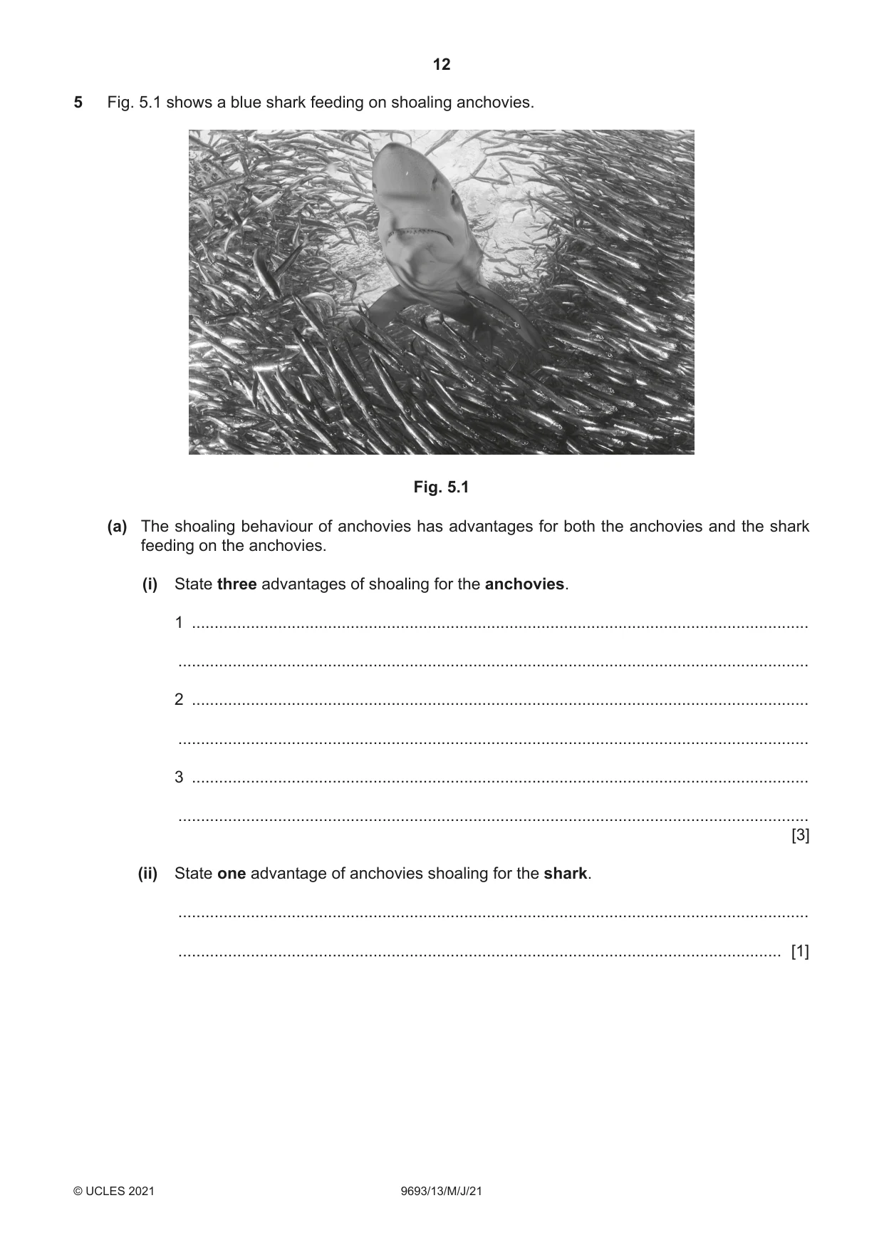 Cambridge A Level Marine Science 9693 2021 May/June Paper 1 · Variant 3 question paper, page 12 of 16