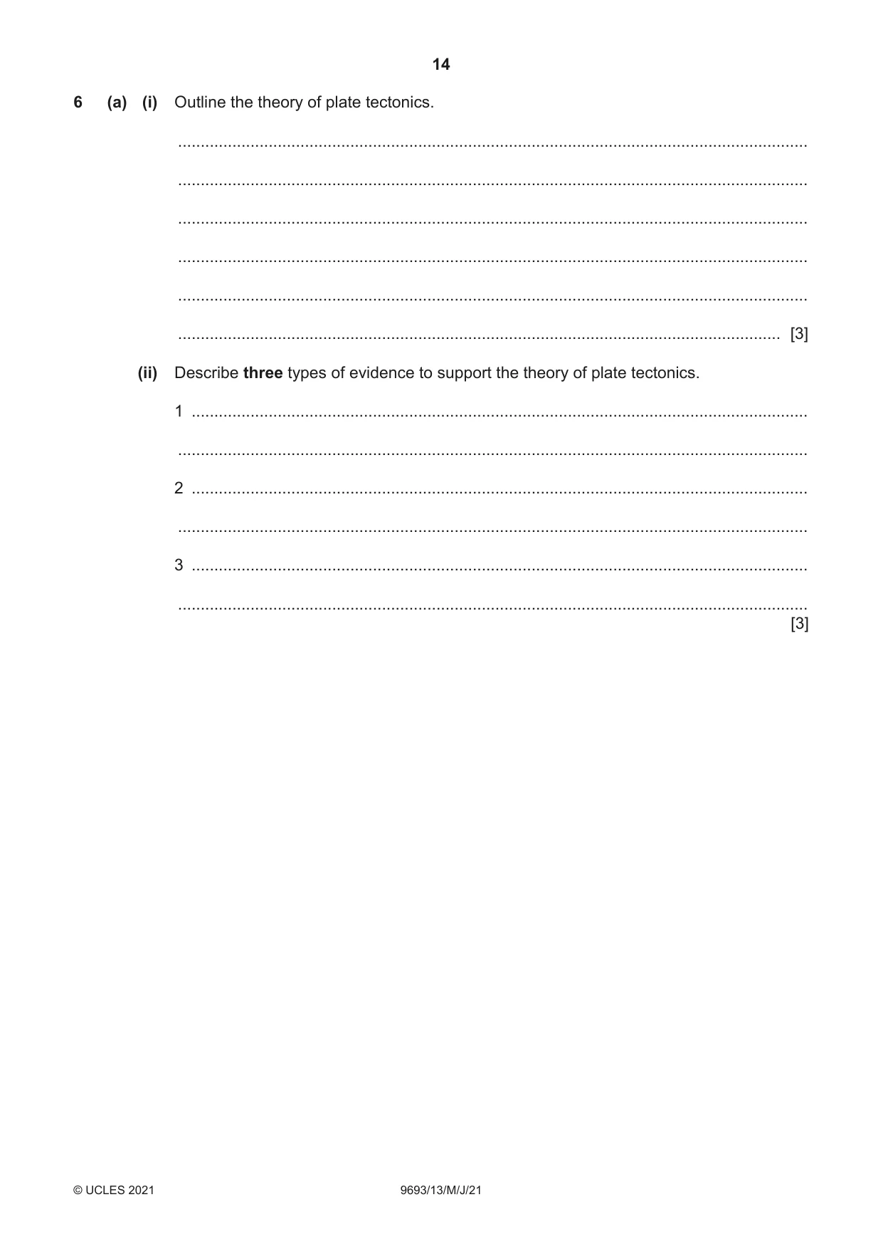 Cambridge A Level Marine Science 9693 2021 May/June Paper 1 · Variant 3 question paper, page 14 of 16