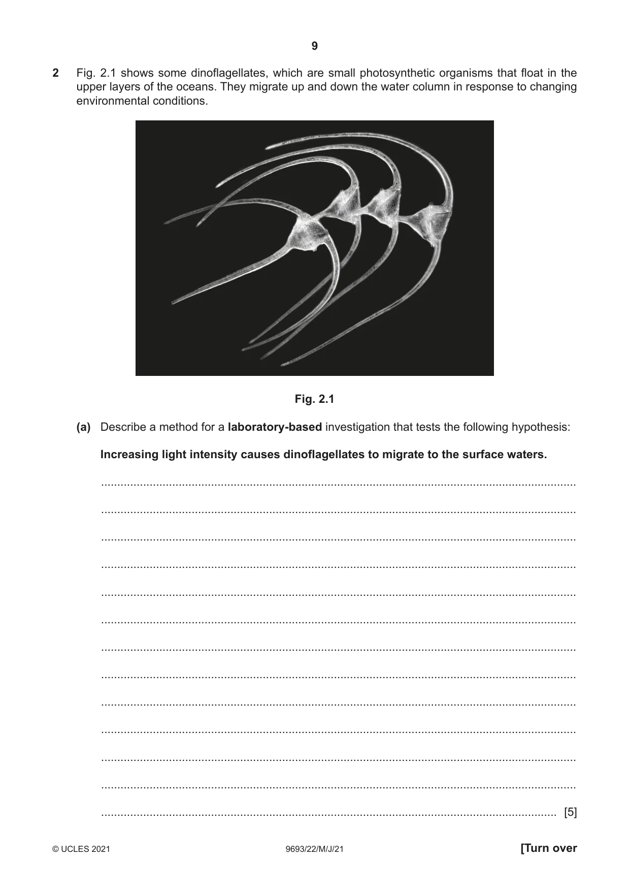Cambridge A Level Marine Science 9693 2021 May/June Paper 2 · Variant 2 question paper, page 9 of 16