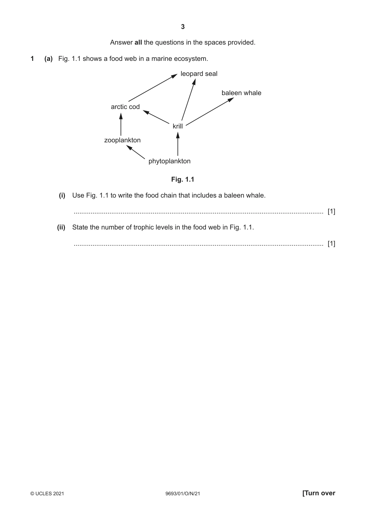 Cambridge A Level Marine Science 9693 2021 Oct/Nov Paper 1 · Variant 0 question paper, page 3 of 20