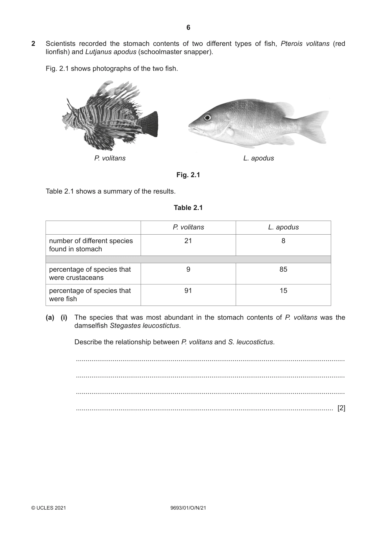 Cambridge A Level Marine Science 9693 2021 Oct/Nov Paper 1 · Variant 0 question paper, page 6 of 20