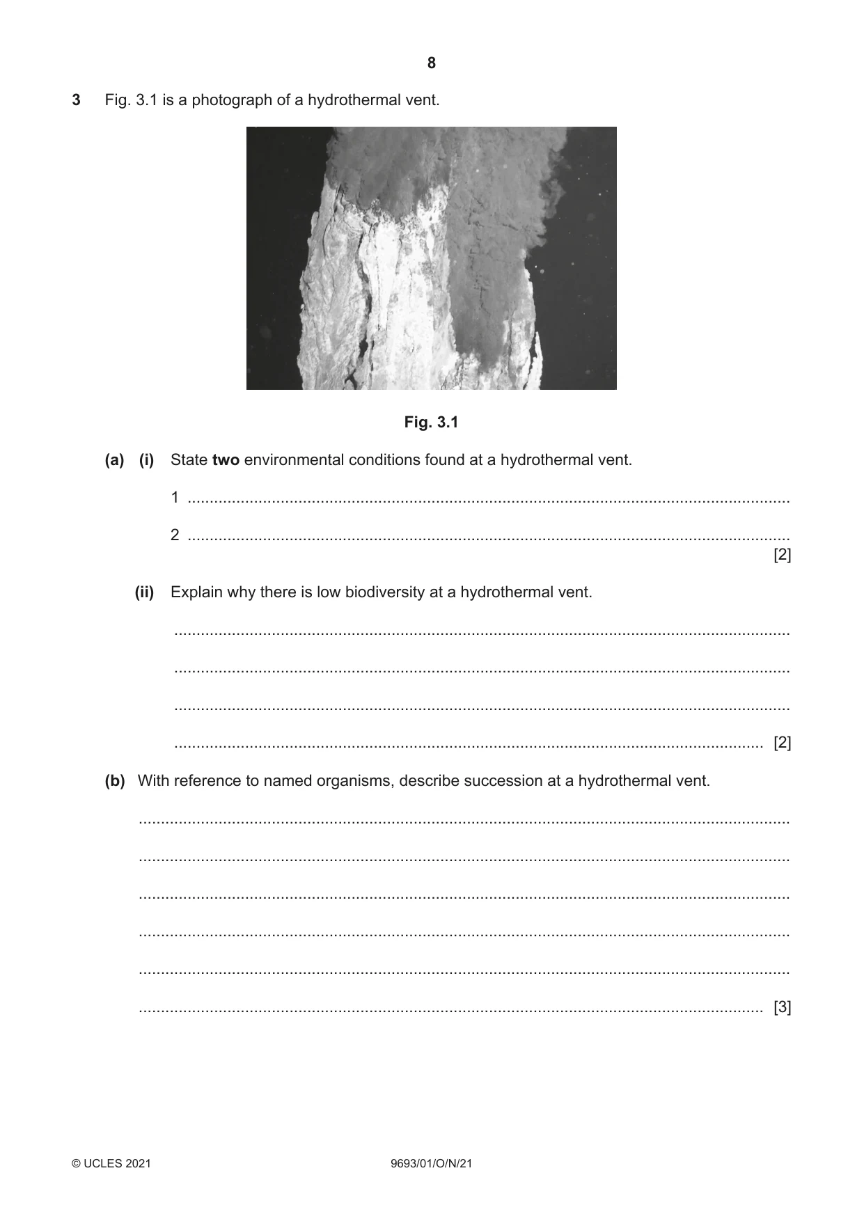 Cambridge A Level Marine Science 9693 2021 Oct/Nov Paper 1 · Variant 0 question paper, page 8 of 20