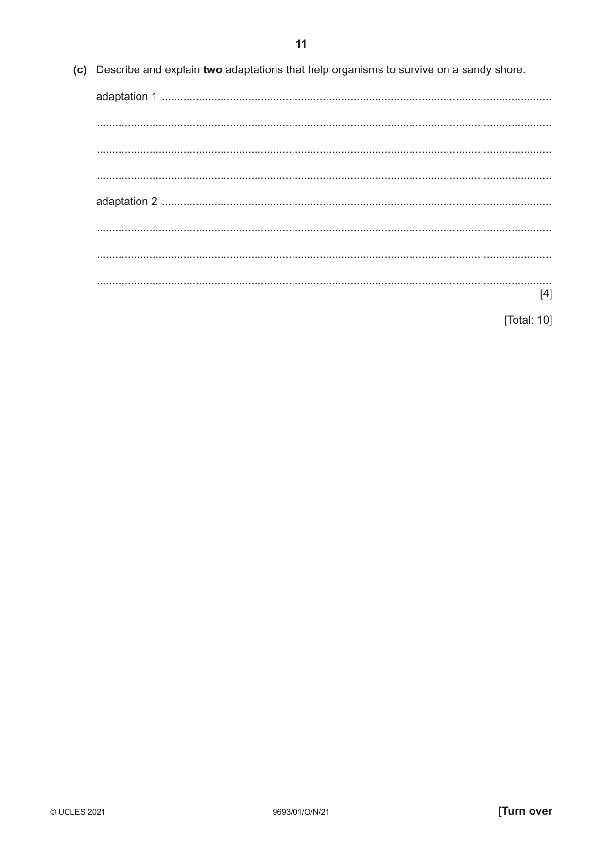 Cambridge A Level Marine Science 9693 2021 Oct/Nov Paper 1 · Variant 0 question paper, page 11 of 20